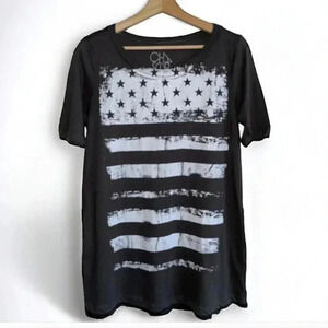 Chaser x REVOLVE Black Flag Crew American Flag Shirt